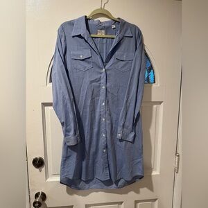 Hartford Light Blue Button-Down Shirt Dress Size 4
